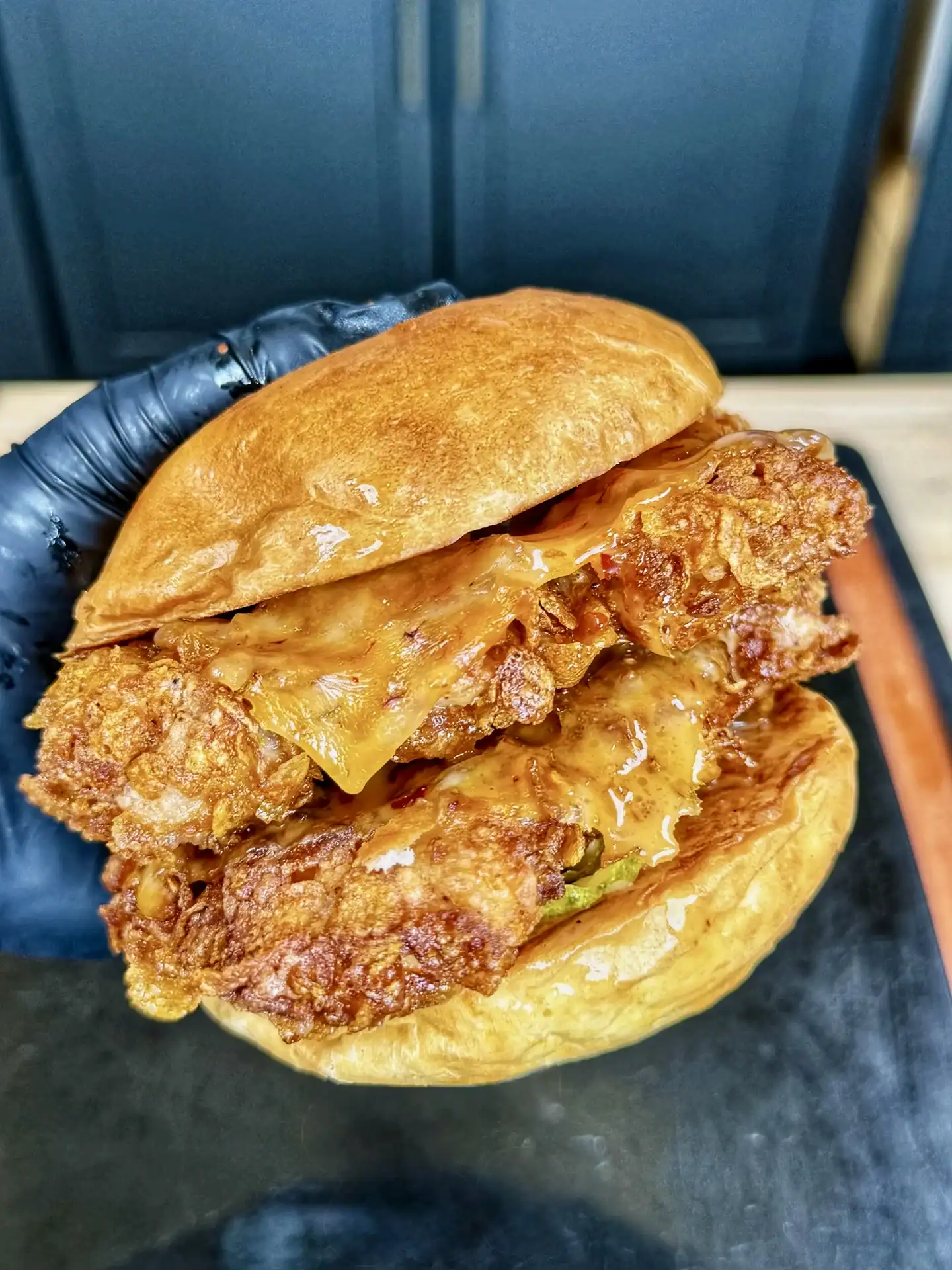 honey sriracha fried chicken sandwich