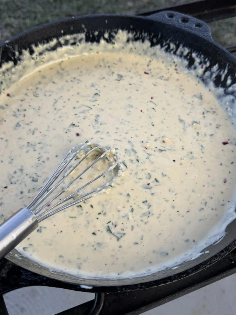 garlic parmesan sauce for the loaded fries