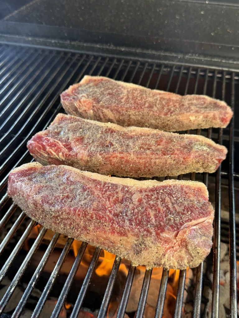 grilled steak on the hasty bake