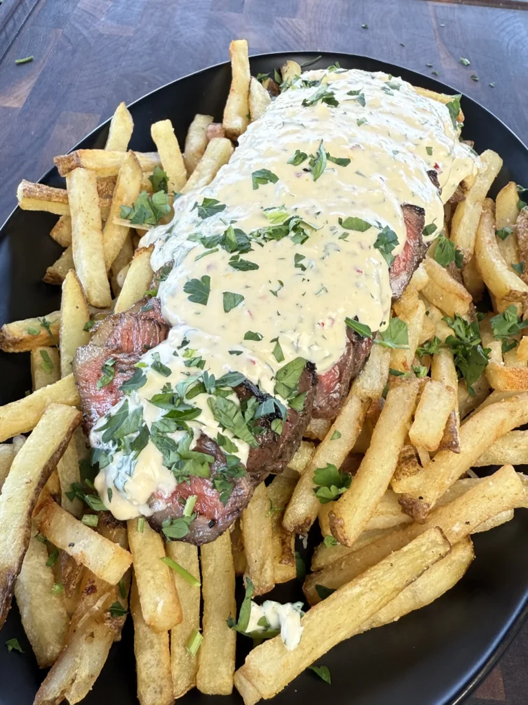 easy grilled steak loaded fries recipe