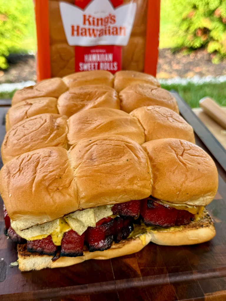 assembled smoked bologna sliders