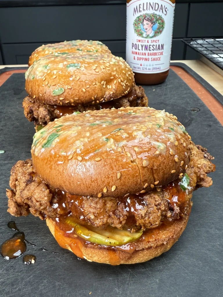 3 hawaiian chicken sandwiches in a row