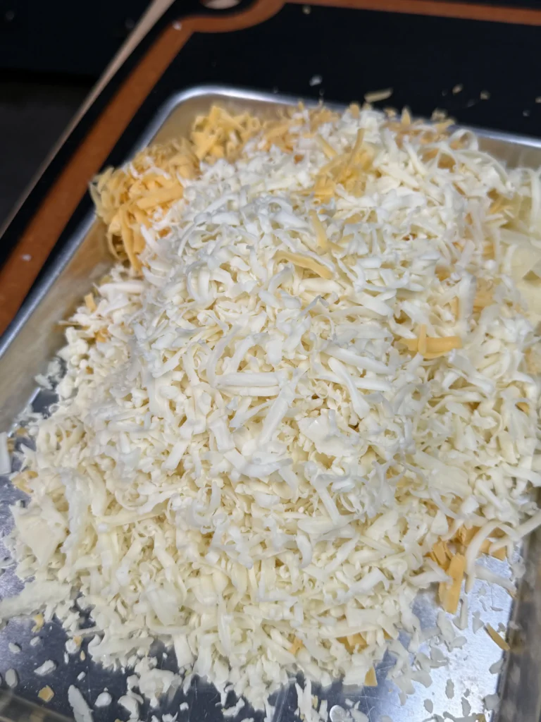 cheese sauce ingredients in a pan