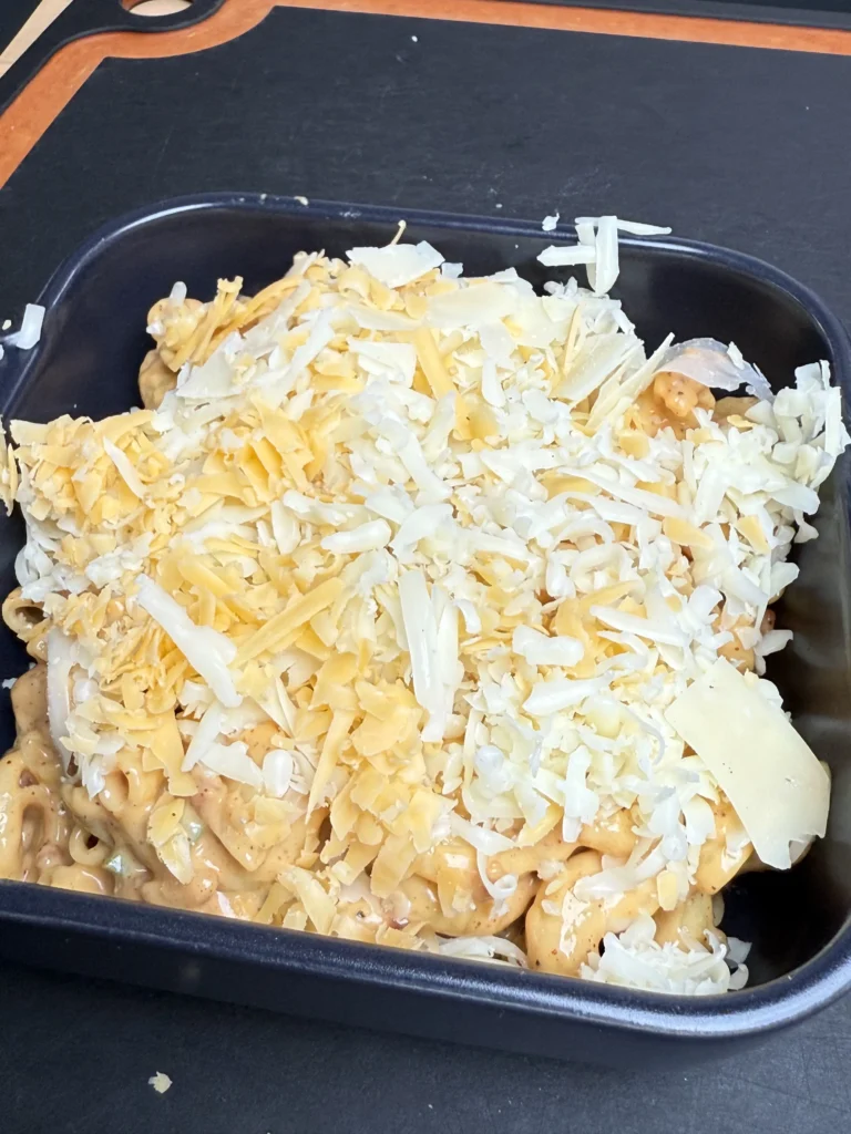 cheese added to the pasta for mac and cheese