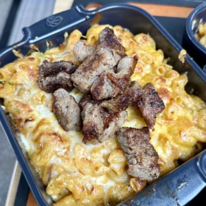 finalized steak and mac and cheese bites