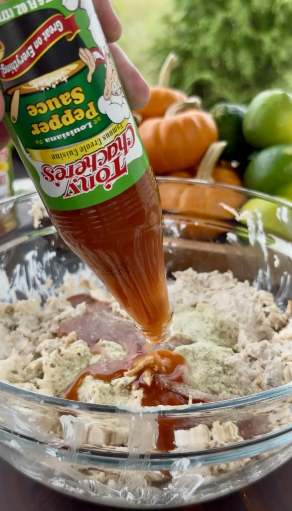 preparing the buffalo chicken dip mix