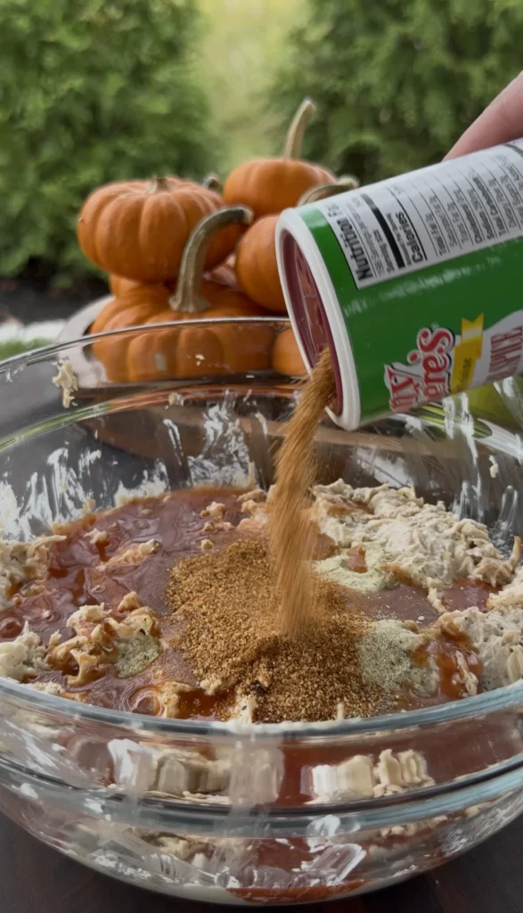 seasoning in the shredded chicken