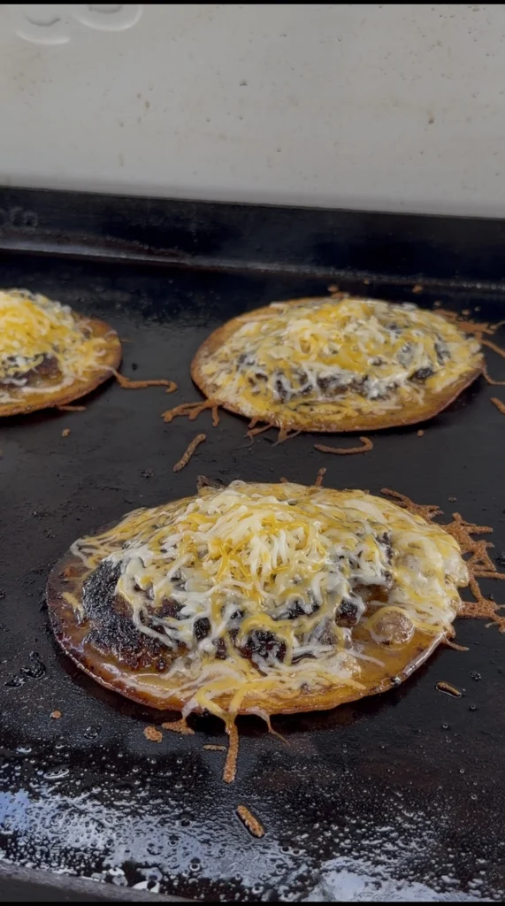 flipped smash burger tacos