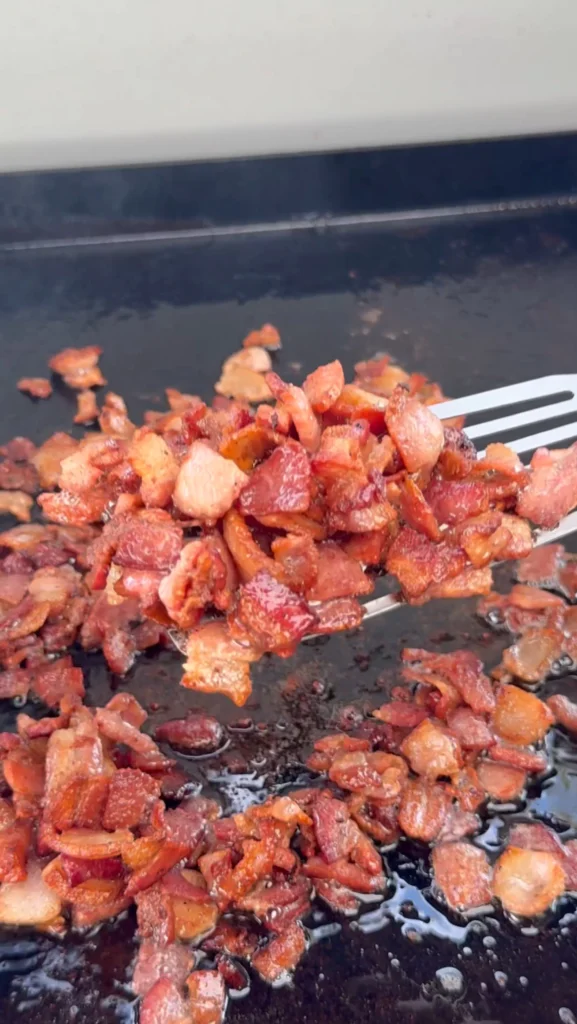 bacon being cooked for the bacon jam