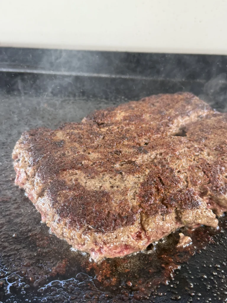 cooked slab of ground beef
