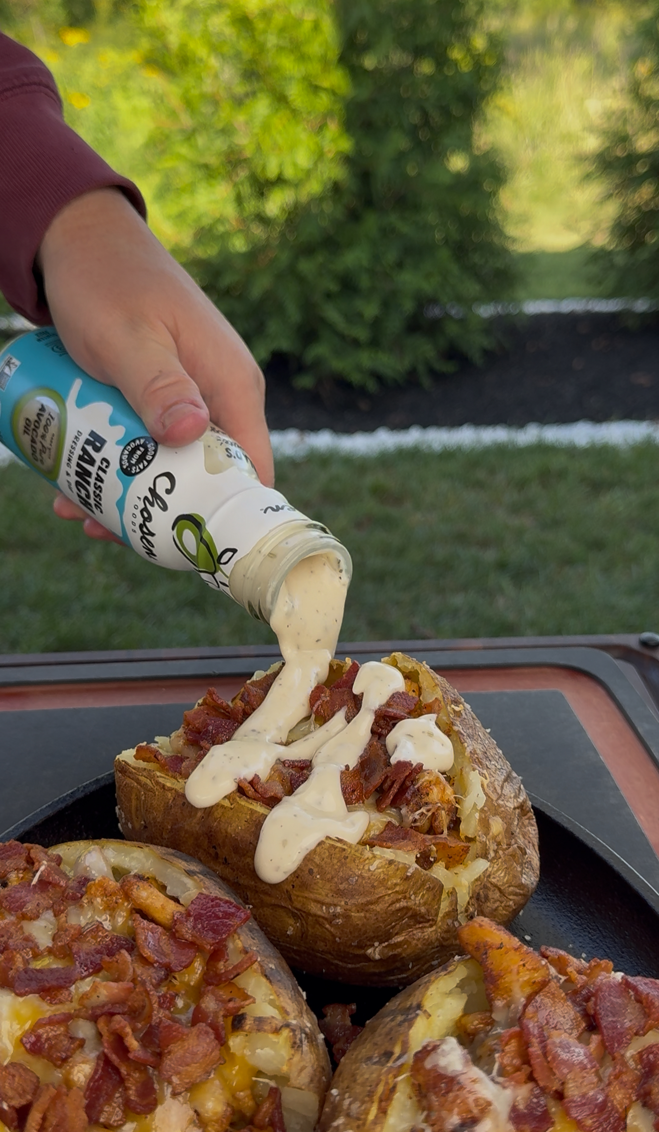 ranch on the chicken bacon ranch potatoes