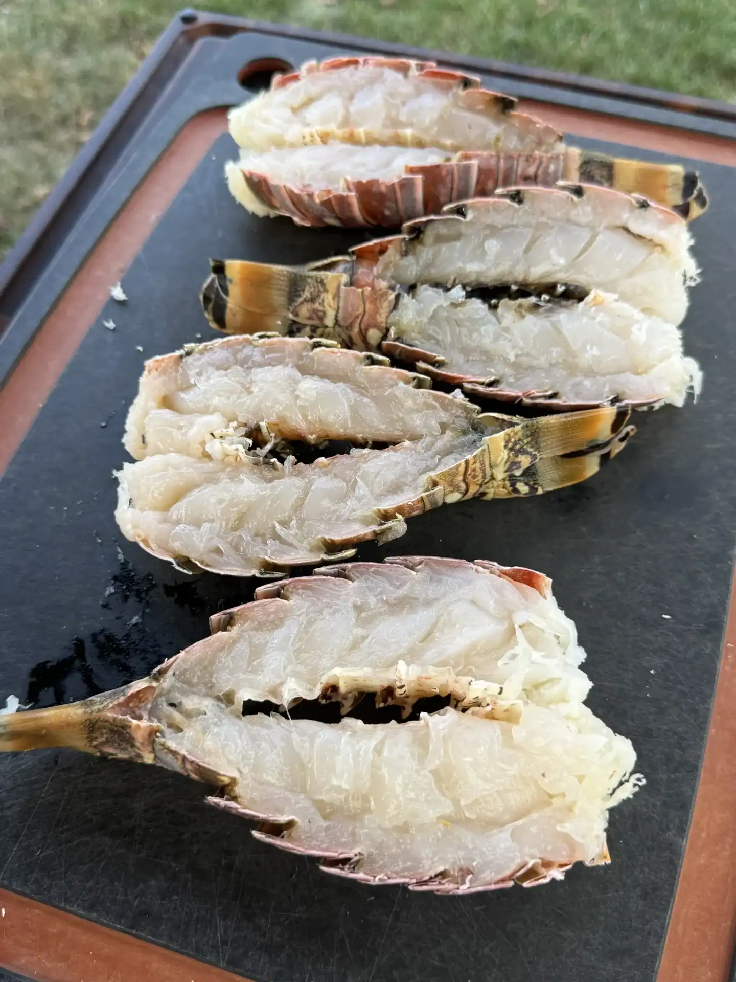cut in half lobster tails