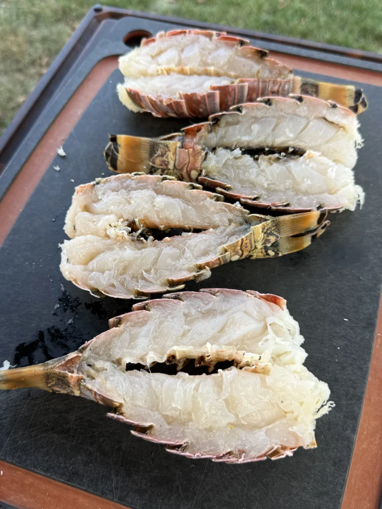 cut in half lobster tails