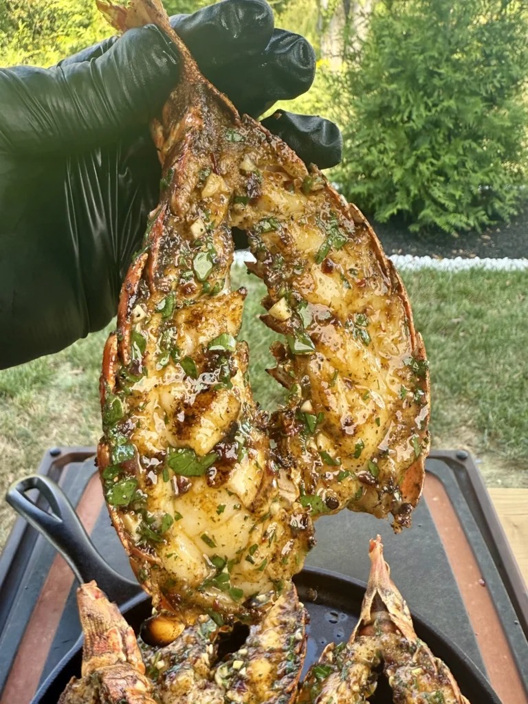 perfectly seared chipotle honey butter lobster tails