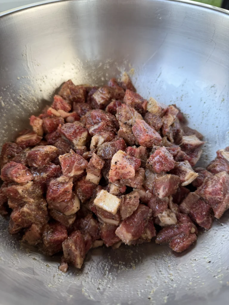 grilled skirt steak in a bowl