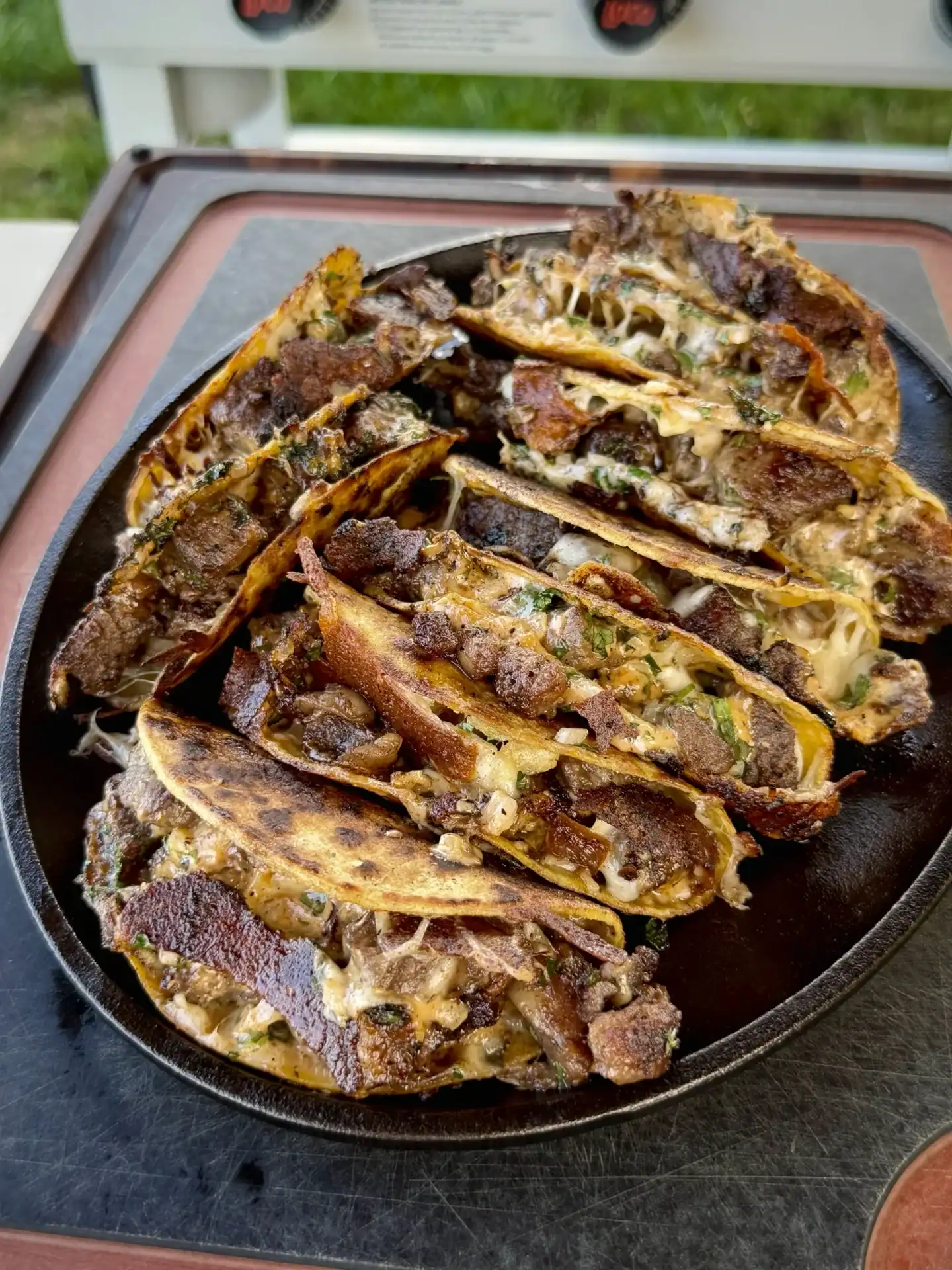 plate of steak tacos