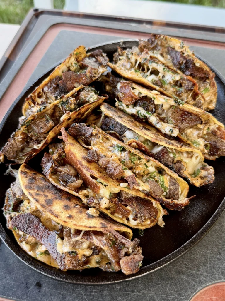 up close on the 8 tacos on a plate