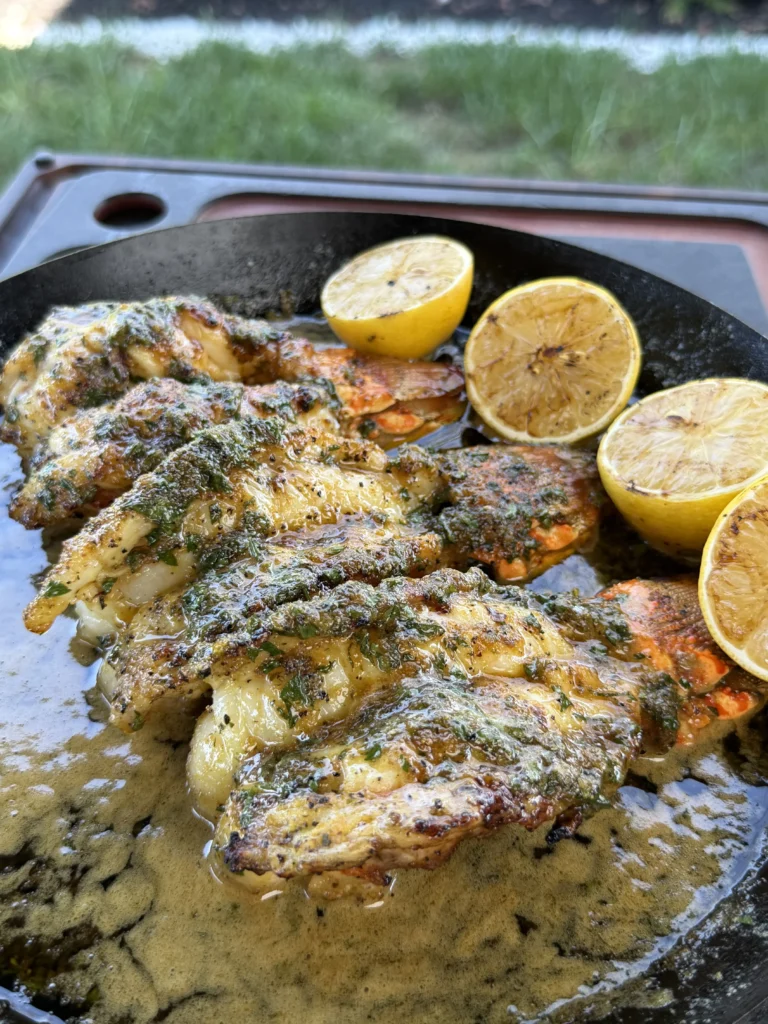 lobster tails with butter and 3 lemons