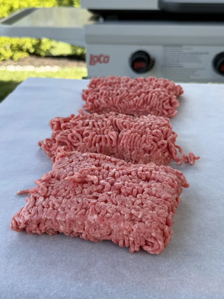 80/20 ground beef for the patty melts