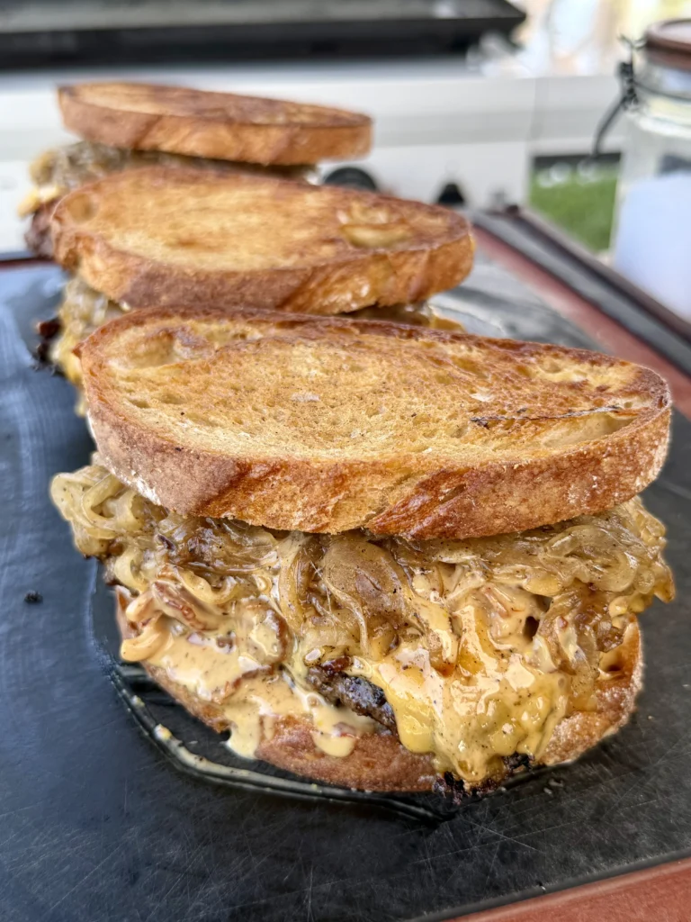 perfectly griddled patty melt