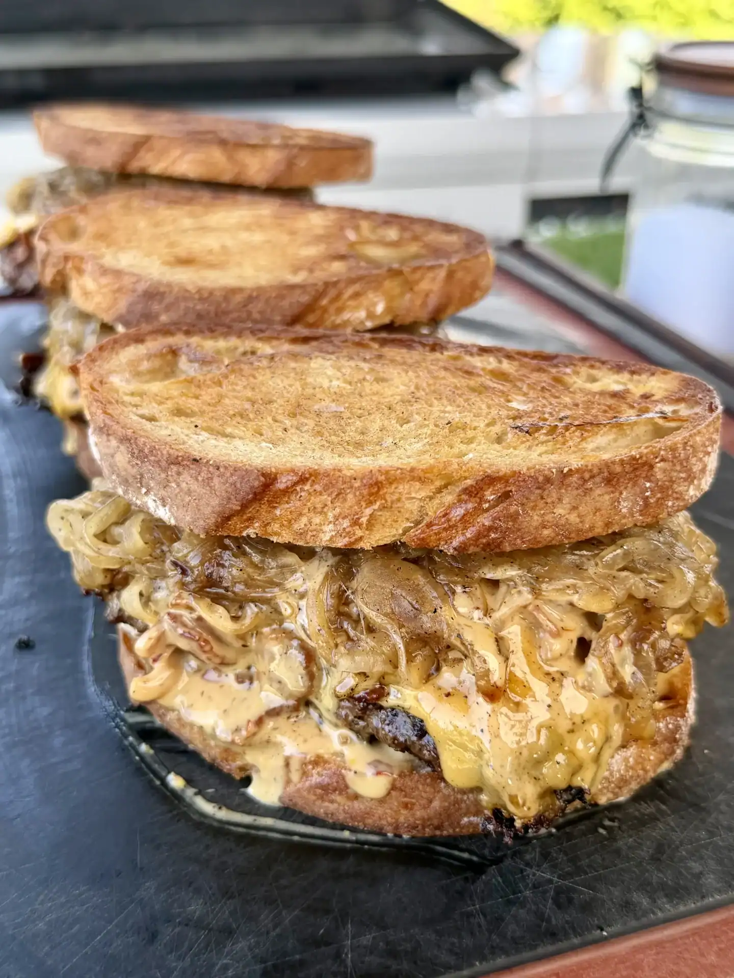 Baconnaise Patty Melts with Caramelized Onions - Grill Nation - Best ...