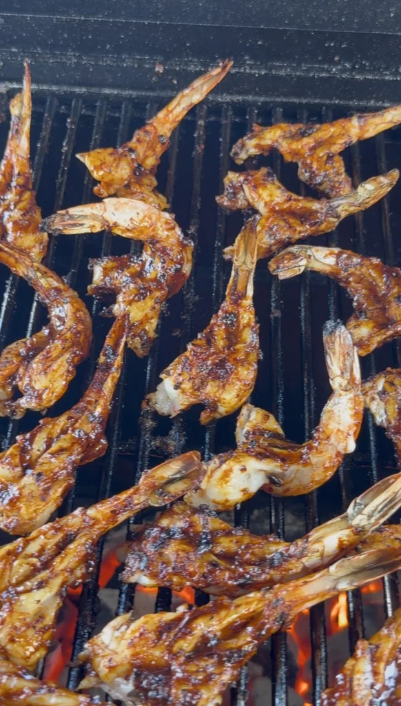 grilled shrimp on the hasty bake