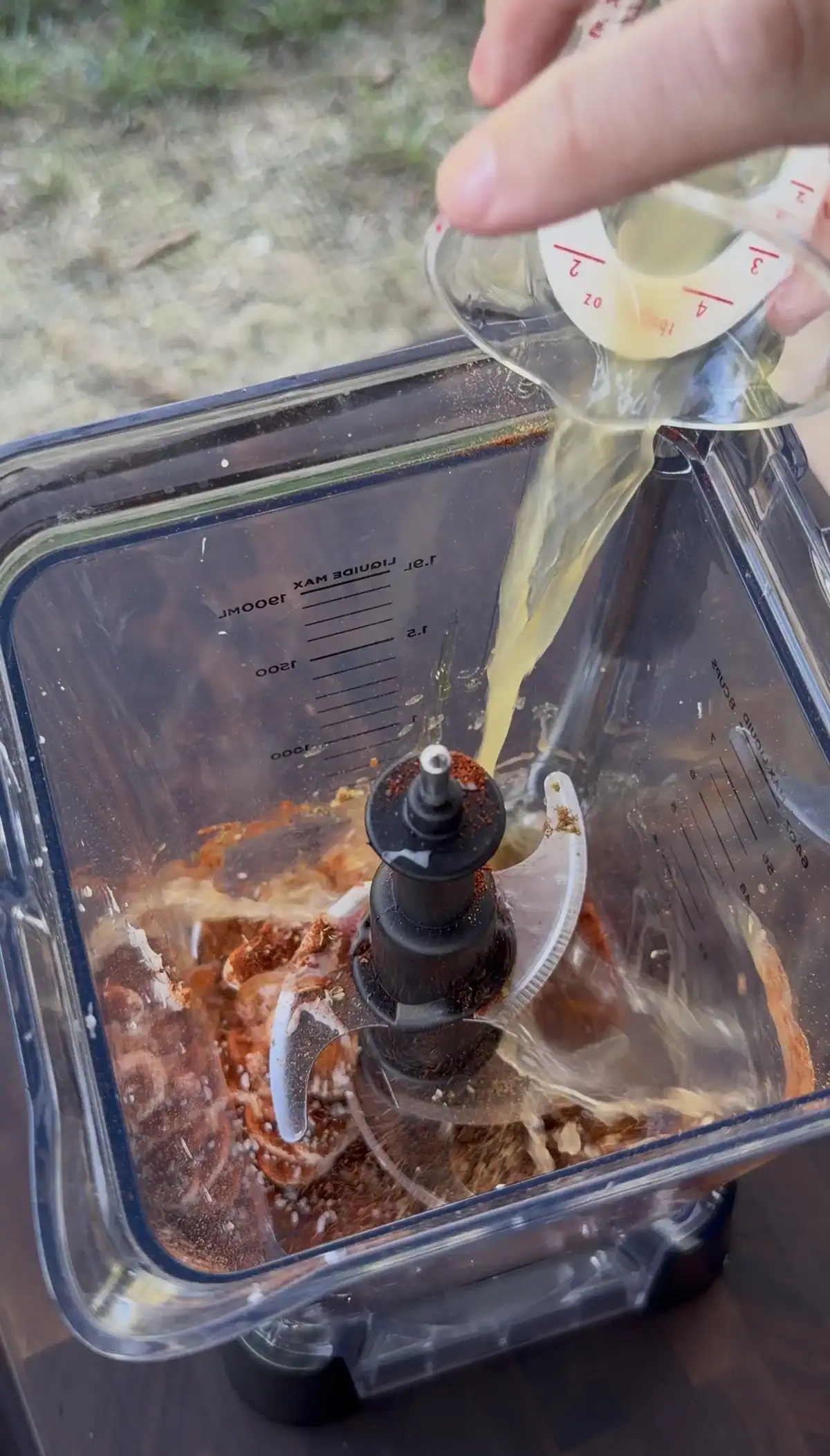 orange juice mixed with the dried chilis