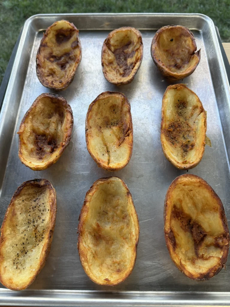 fried skins on a pan