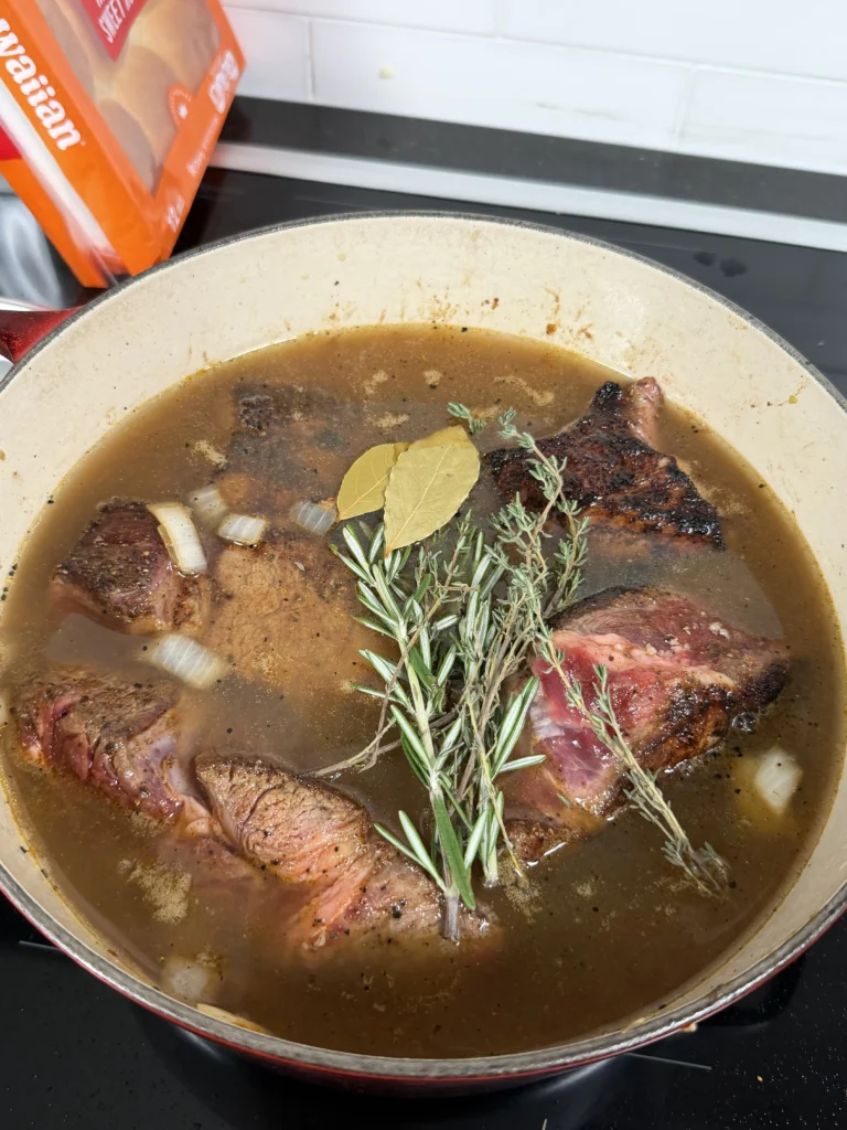 au just to braise the chuck roast