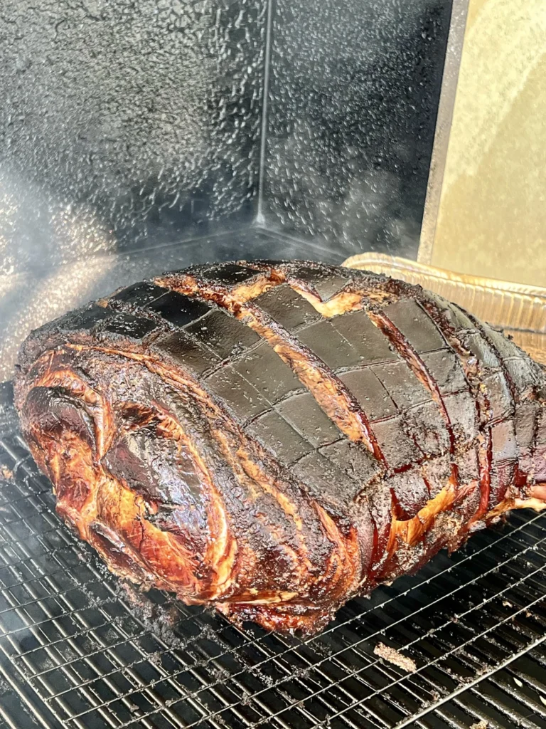 smoked holiday ham recipe on the smoker