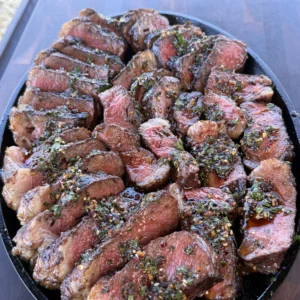 finished plate of sliced picanha