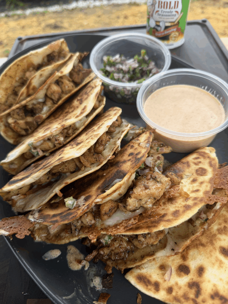 assembled blackened chicken tacos