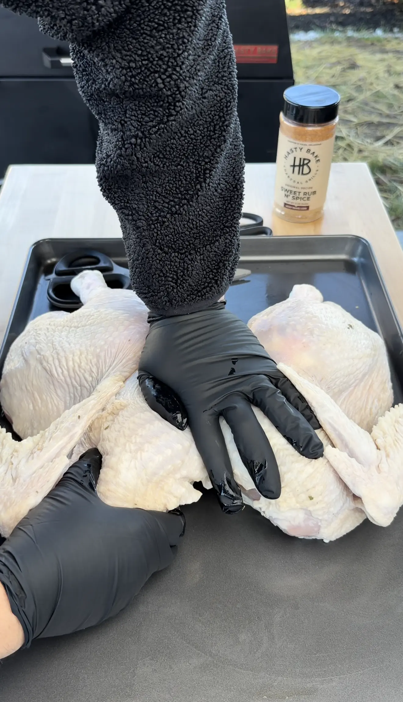 dried and prepped turkey