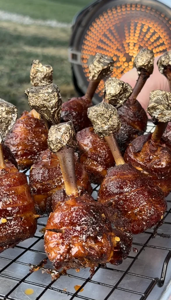 smoked chicken leg lollipops