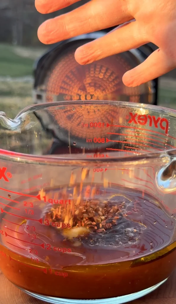 sweet chili glaze in a bowl