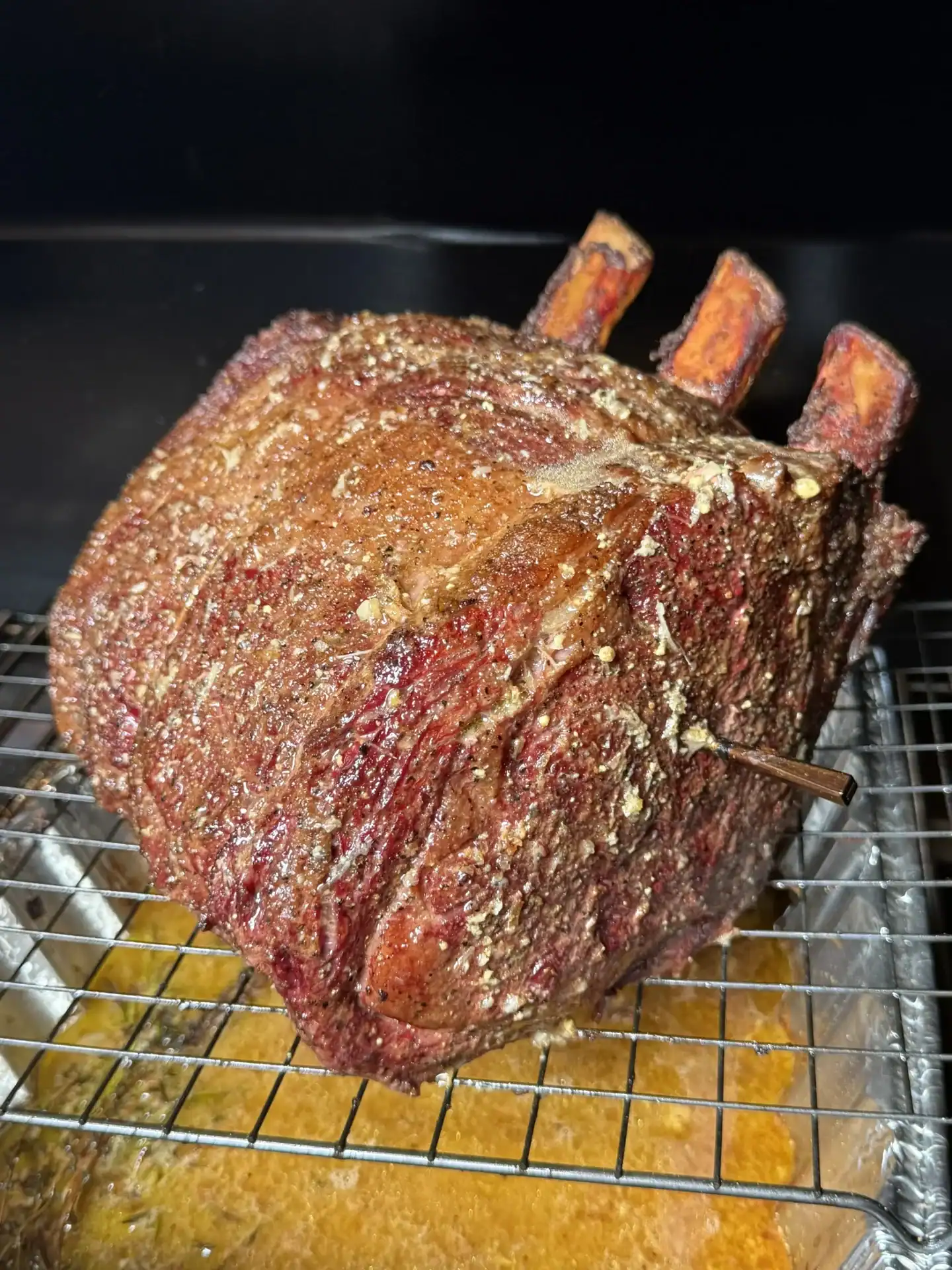 prime rib on the pellet smoker