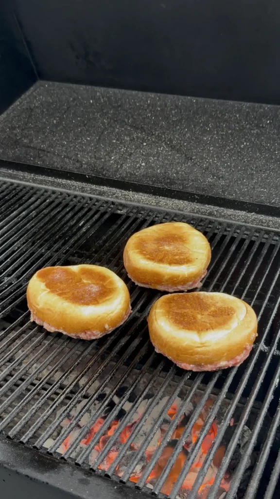 grilled bread on a smoker
