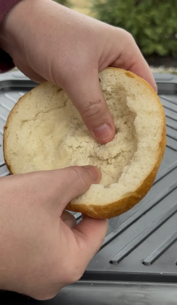 hollowed out bread