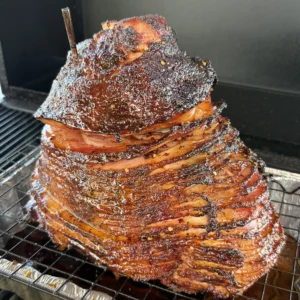 christmas ham on the hasty bake smoker
