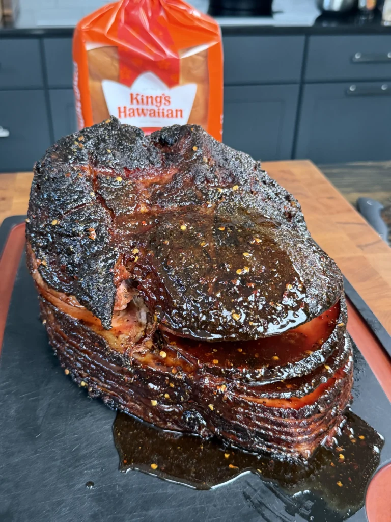 up close on the finalized ham