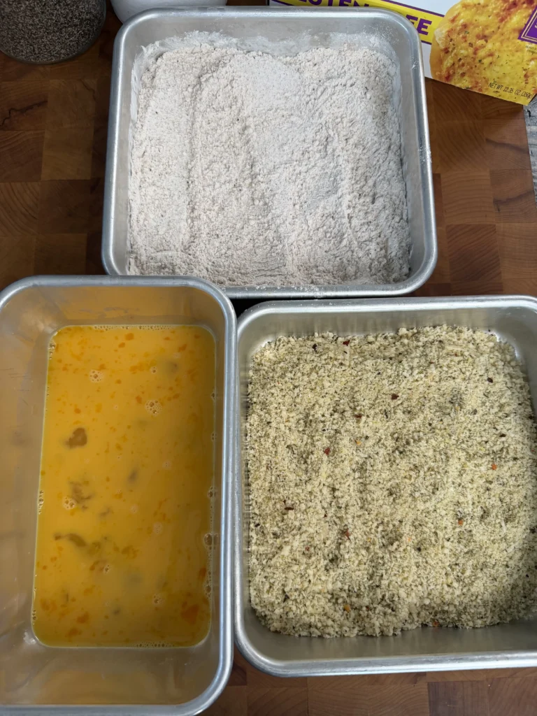 3 station breading for chicken