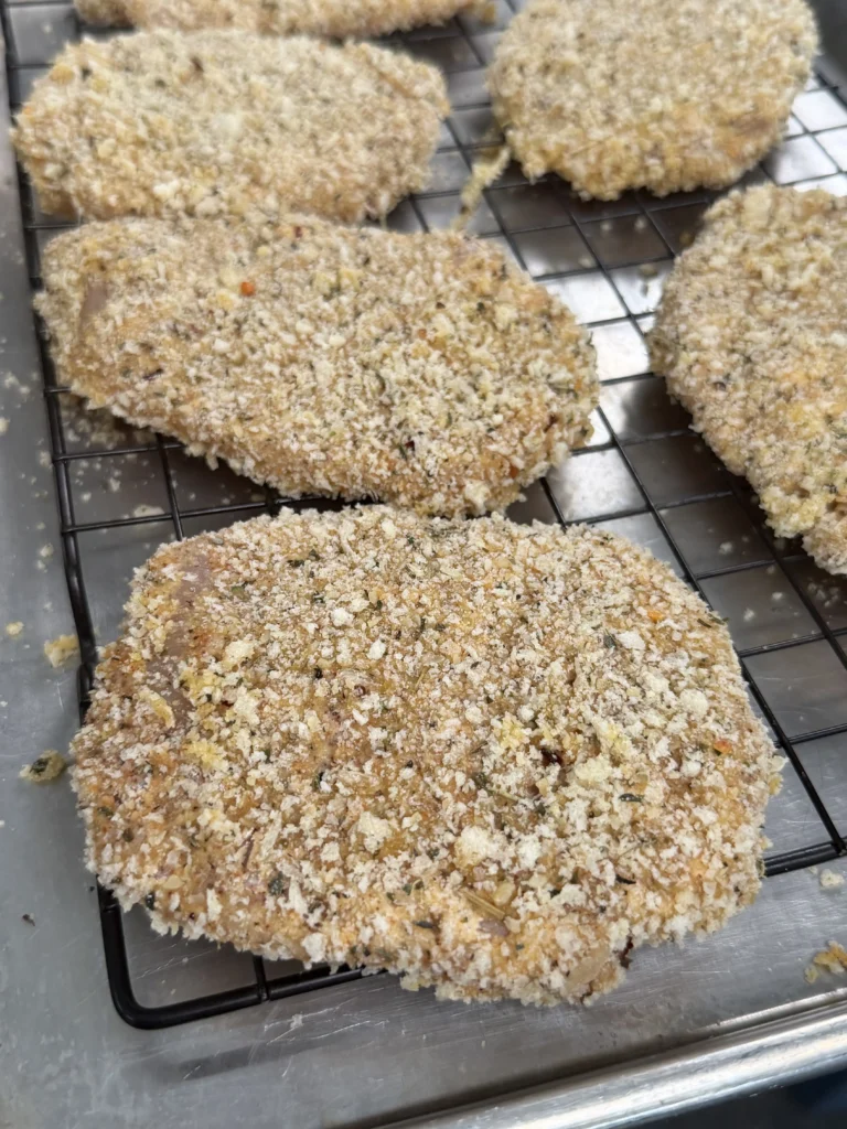bread crumb crusted chicken