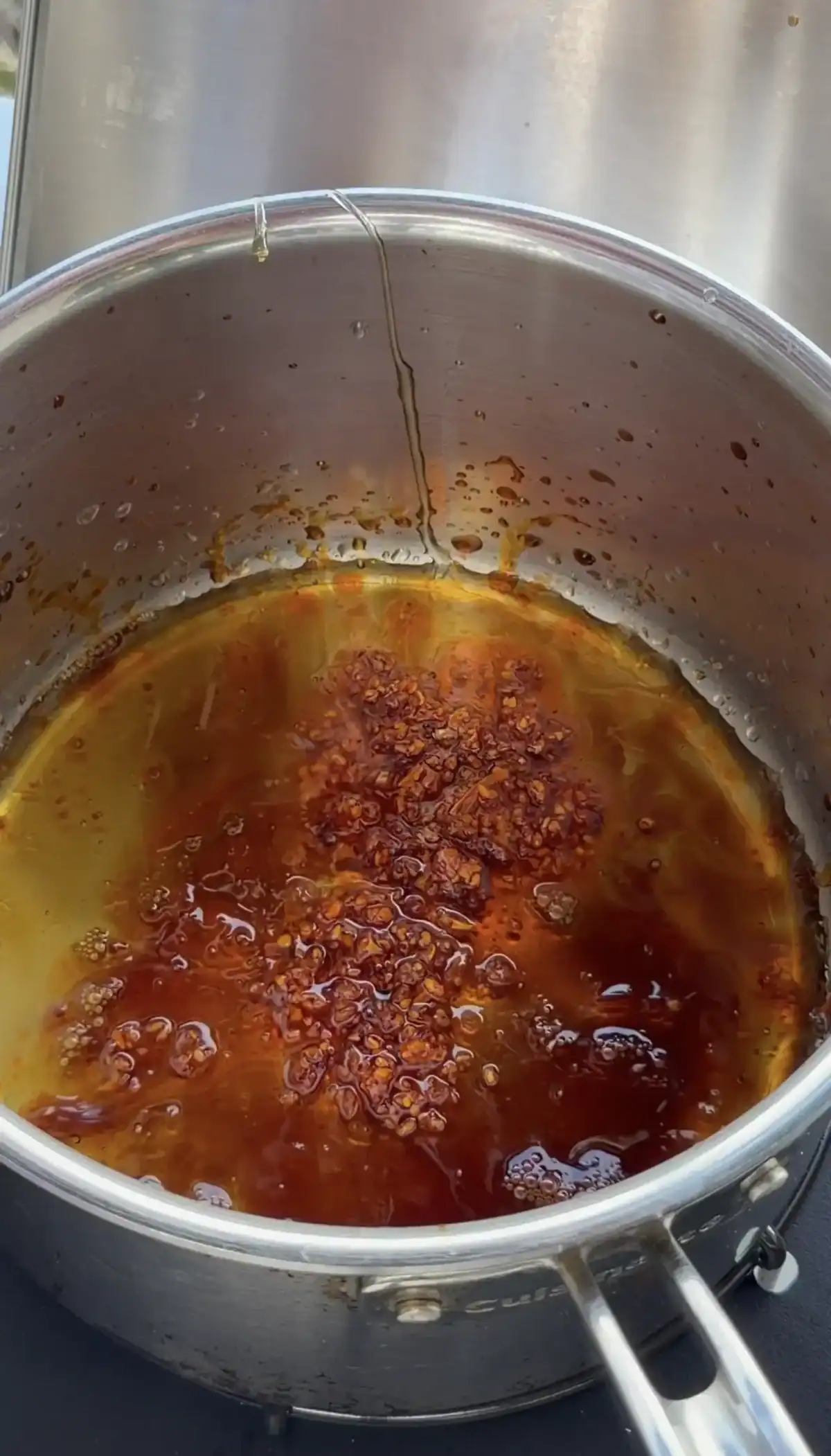 honey garlic sauce in a pan