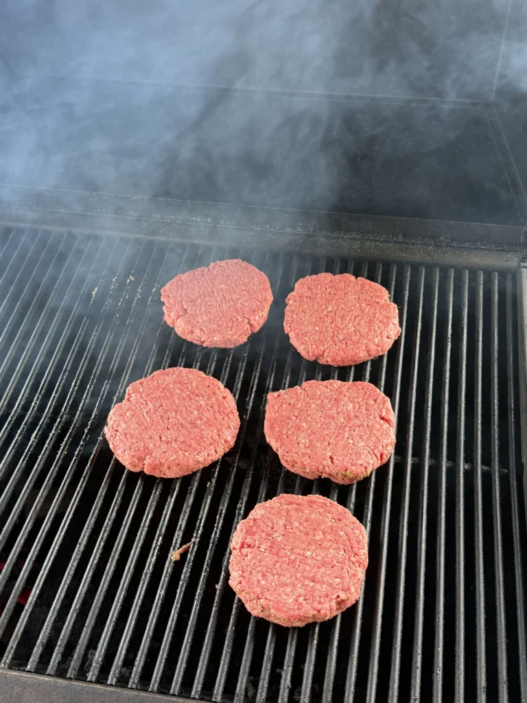 smoked cheeseburgers on the smoker