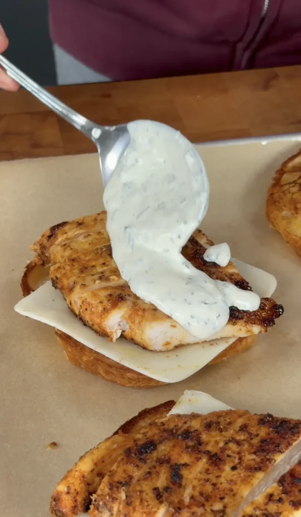 homemade ranch on the sandwiches