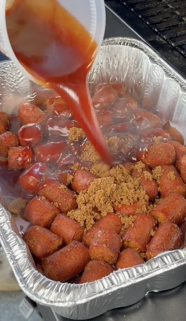 braised hot dog burnt ends