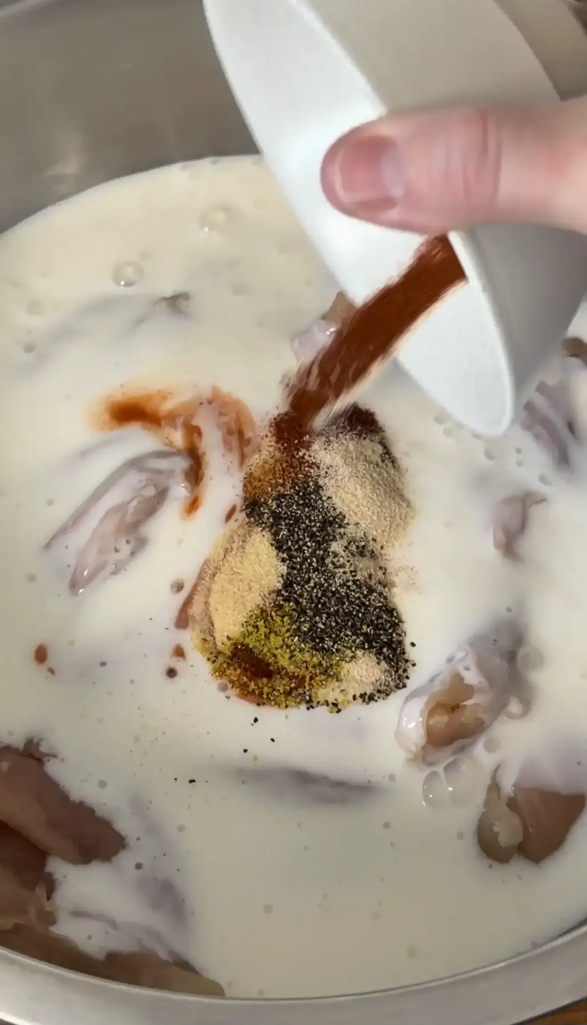 buttermilk brine in a bowl