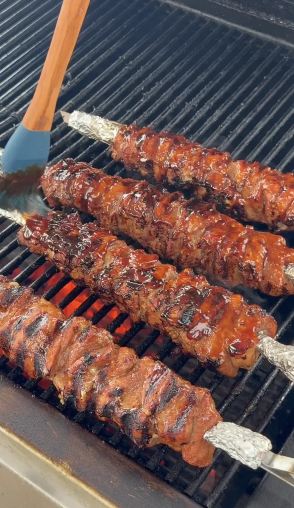 sweet heat pork skewers
