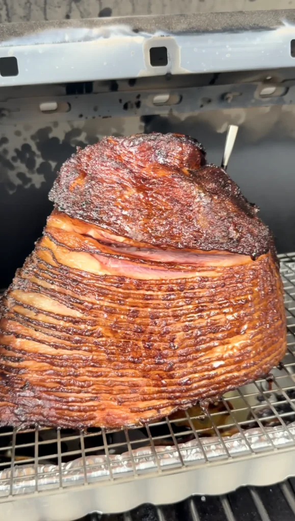 smoked ham in the smoker