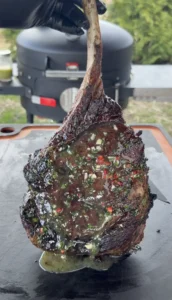 smoked tomahawk steak